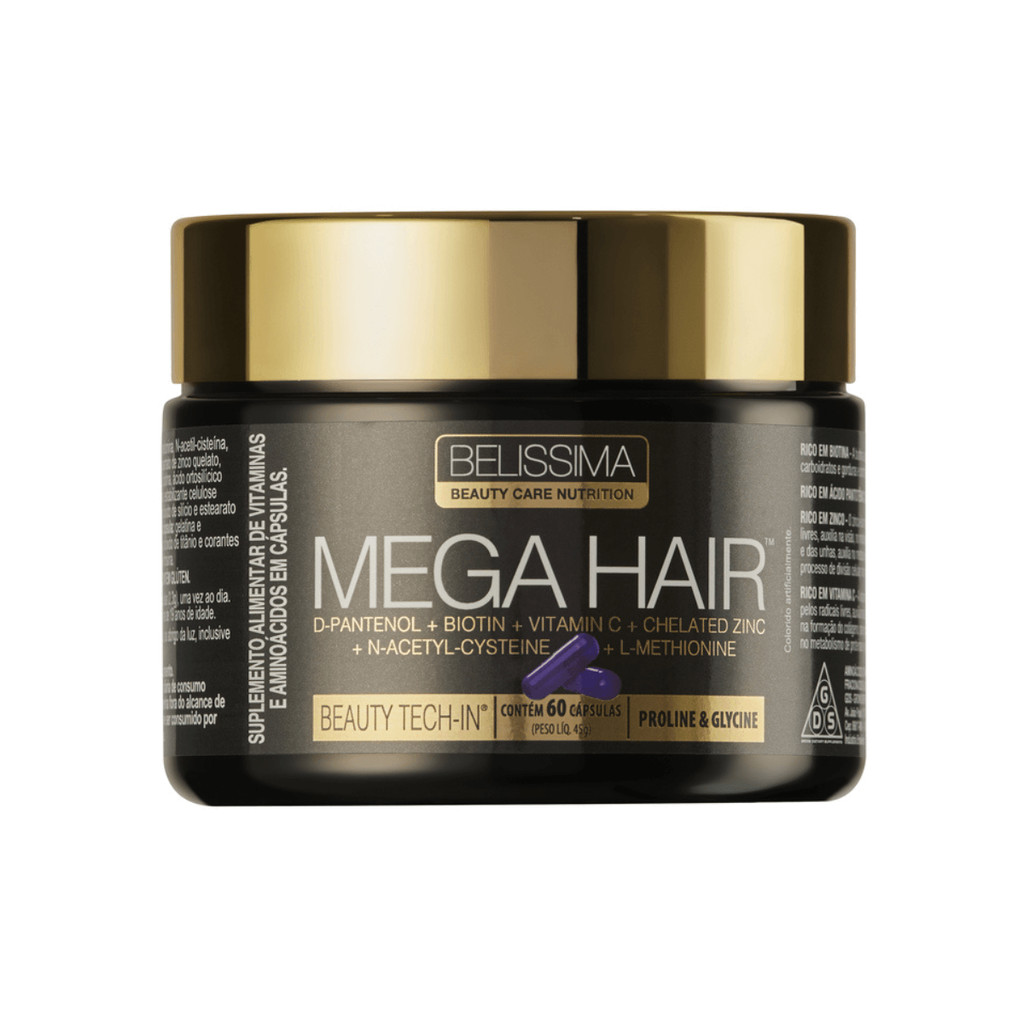 MEGA HAIR (FORTALECIMENTO E CRESCIMENTO DOS FIOS) - 60 CAPS - Beauty