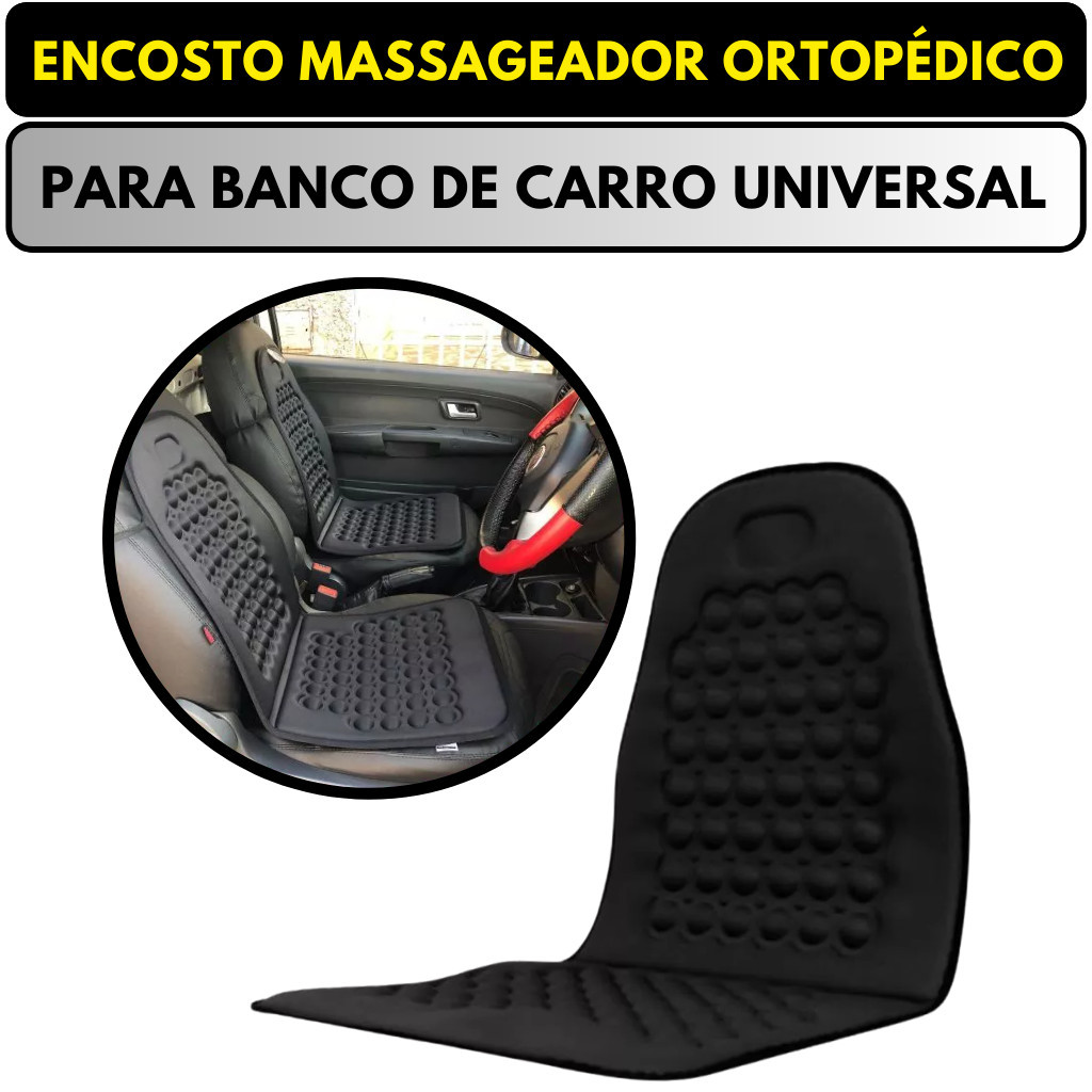 Encosto Massageador Ortopédico para Banco de Carro Automóvel Cadeira Universal