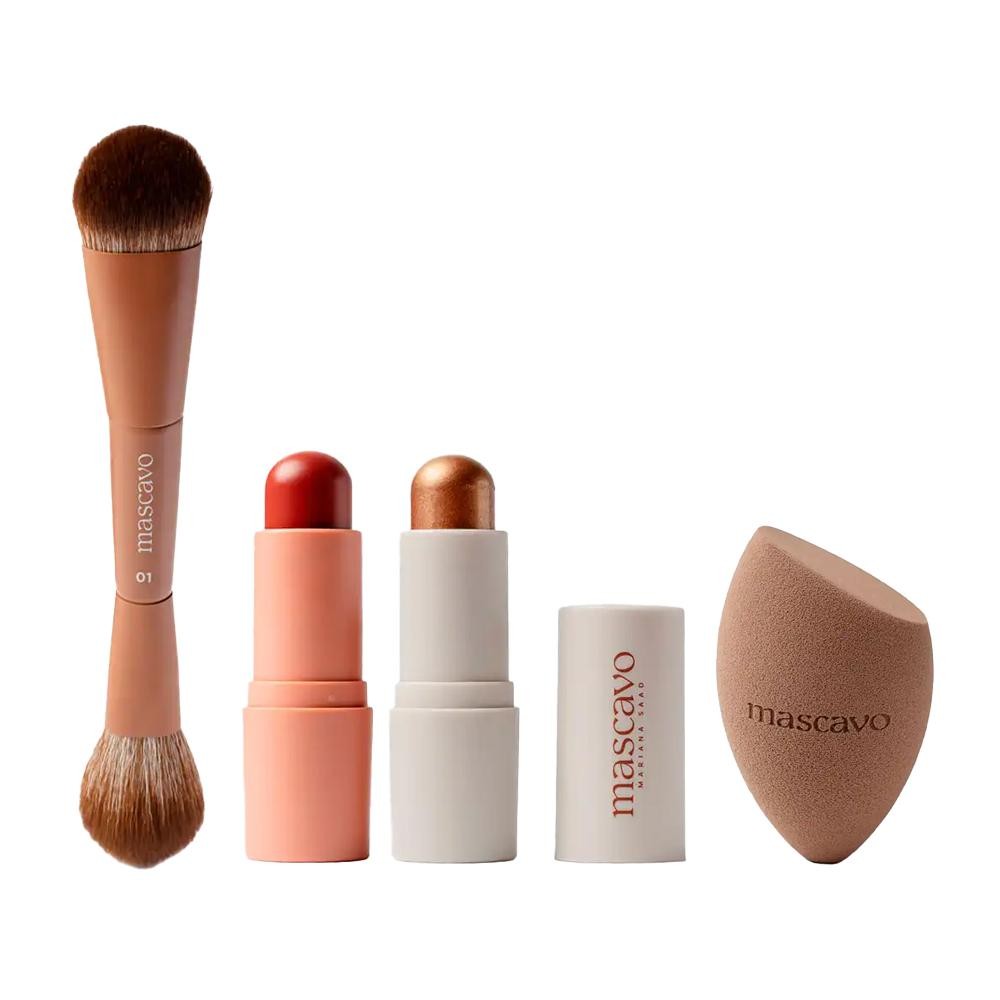 Kit Mascavo Hibiscus Glow & Go Trio + ProBlender Esponja Grande - Beauty