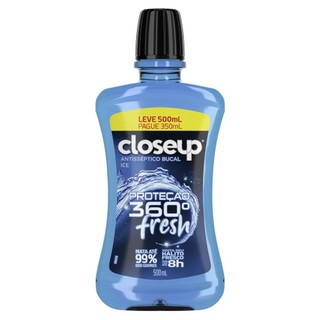 Antisséptico Bucal Close Up Ice com Álcool 500ML em Oferta na Shopee