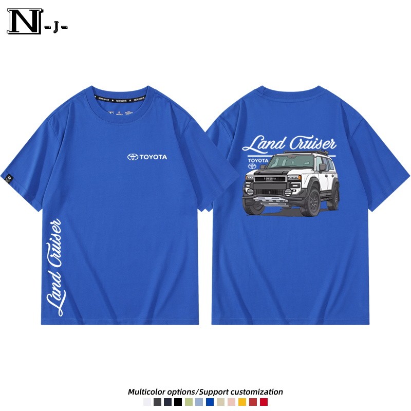 Nova Camiseta Dominadora Prado LC76 De Manga Curta Modificada Para Veículo off-road Da Toyota Roupas Casuais Masculinas