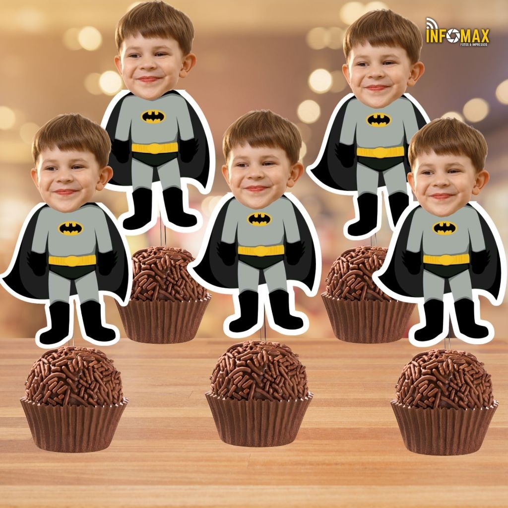Kit Topper Batman com FOTO – Personalizados para Docinhos, Cupcakes e Salgados em Oferta na Shopee
