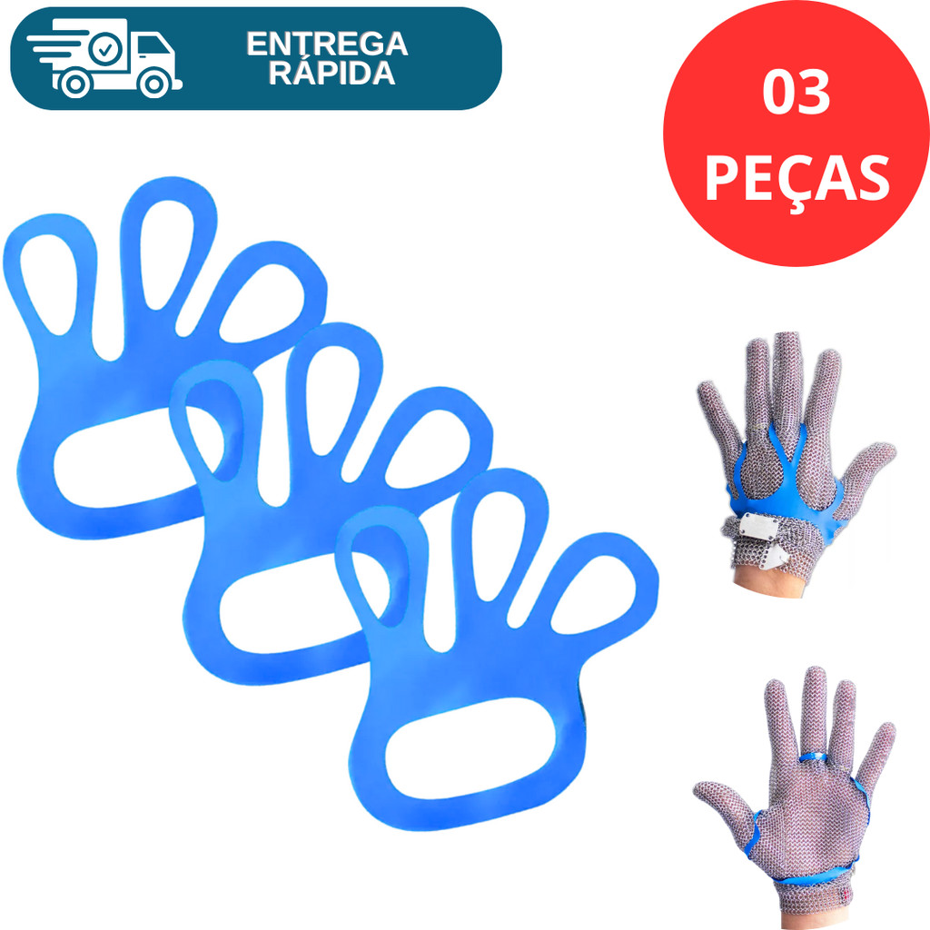 Kit 3 Ajustador Elástico Para Luva Malha De Aço Fixador Extensor Conforto Açougueiro Açougue em Oferta na Shopee