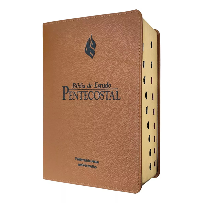 BIBLIA DE ESTUDO PENTECOSTAL | ARC | CAPA DE COURO LEGÍTIMO MARROM