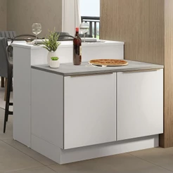 Ilha de Cozinha com Bancada e Balcão 120 cm Lux Madesa