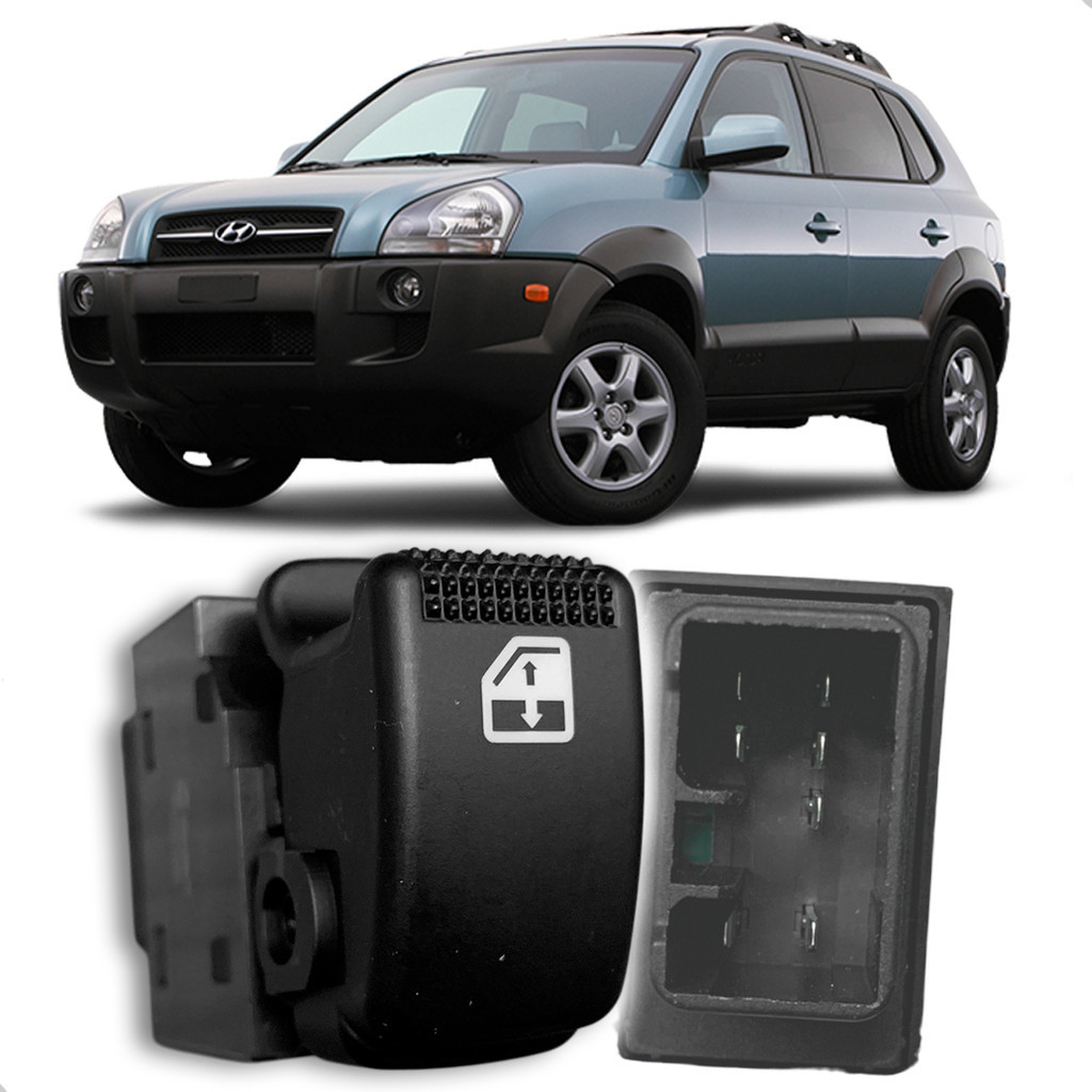 Botão Vidro Elétrico Lado Direito Passageiro Tucson 2005 até 2012 - LED Verde em Oferta na Shopee
