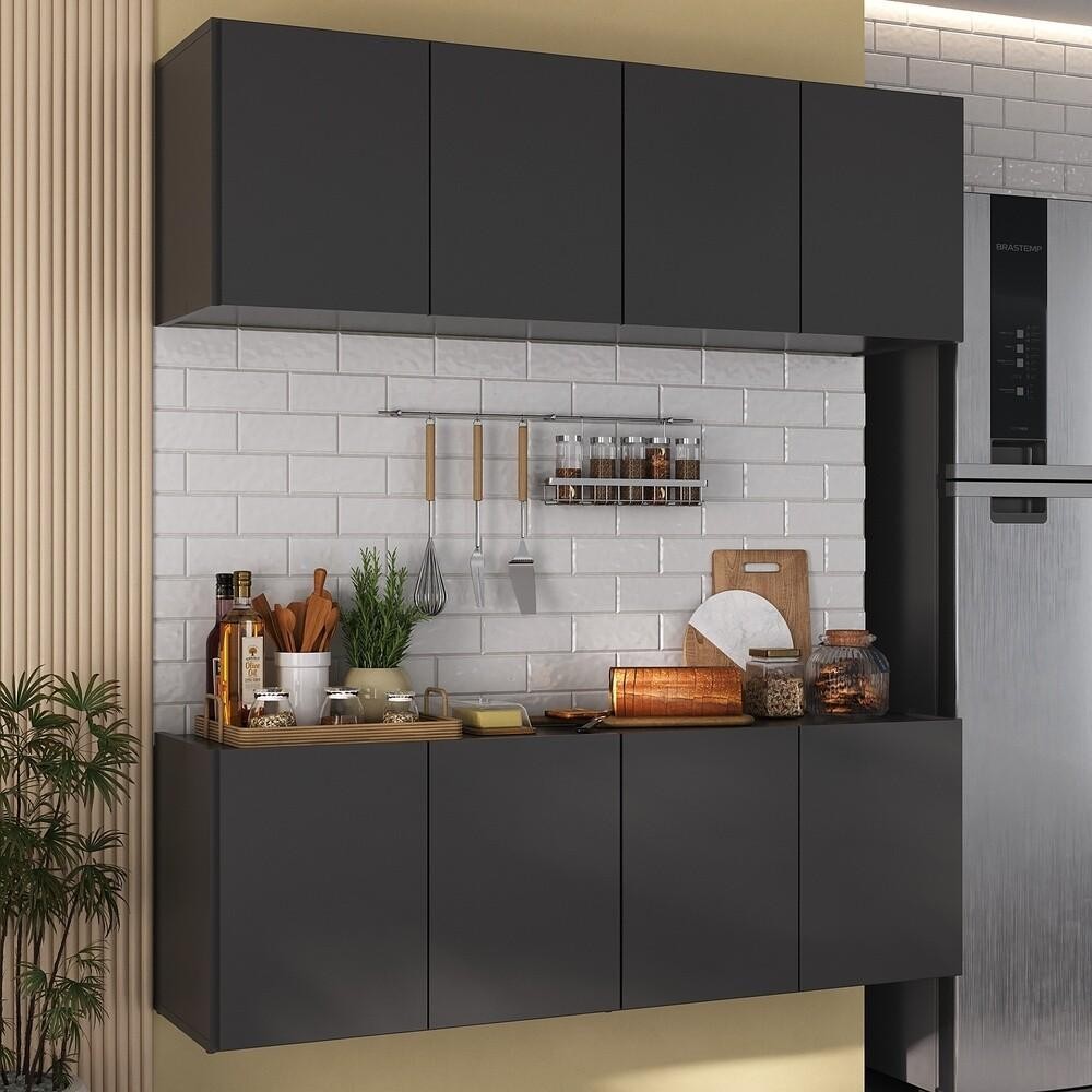 Kit Armário de Cozinha Aéreo e Balcão 4 Portas Multimóveis MP2161