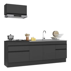 Armário de Cozinha Compacta 220cm com Rodapé Veneza Multimóveis V2109
