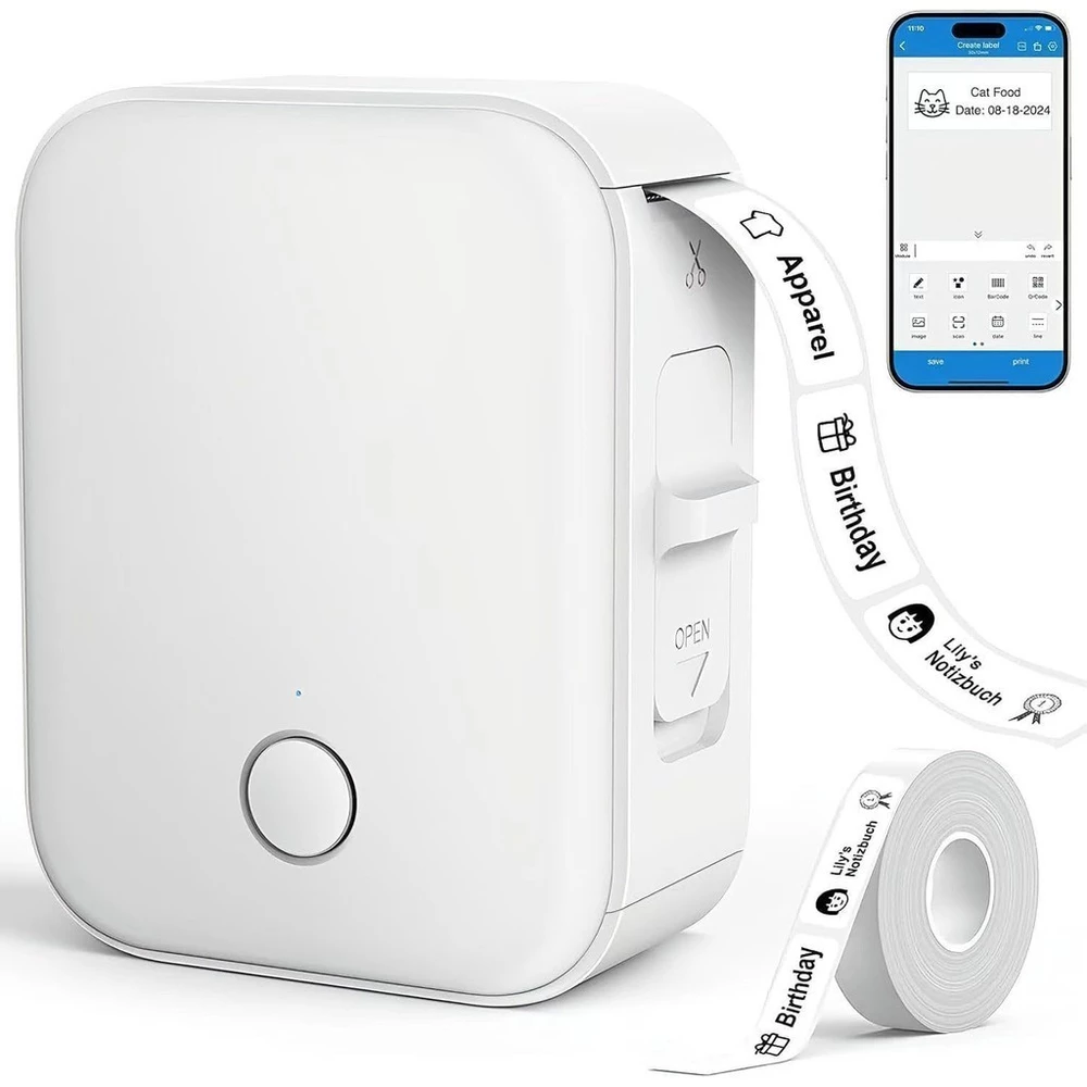 NIIMBOT D110 Impressora de Etiquetas Inteligente Térmica Bluetooth Impressora sem Tinta para iOS Android