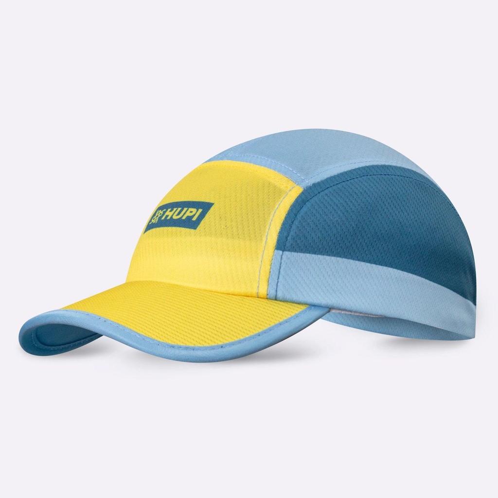 Boné para Corrida HUPI Run Azul/Amarelo em Oferta na Shopee