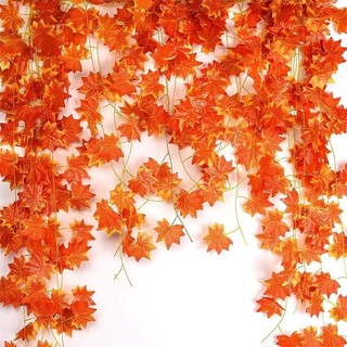 Guirlanda De Folhas Artificiais De Outono De 2M-Plantas De Festival De Colheita De Ação De Graças-Decoração Vermelhas Ha