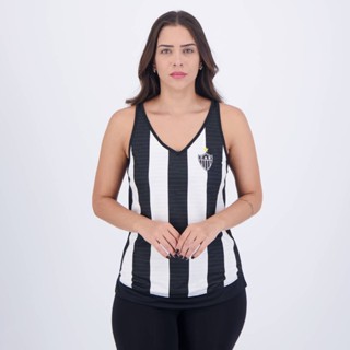 Regata Atlético Mineiro Canoeing Feminina Preta e Branca em Oferta na Shopee