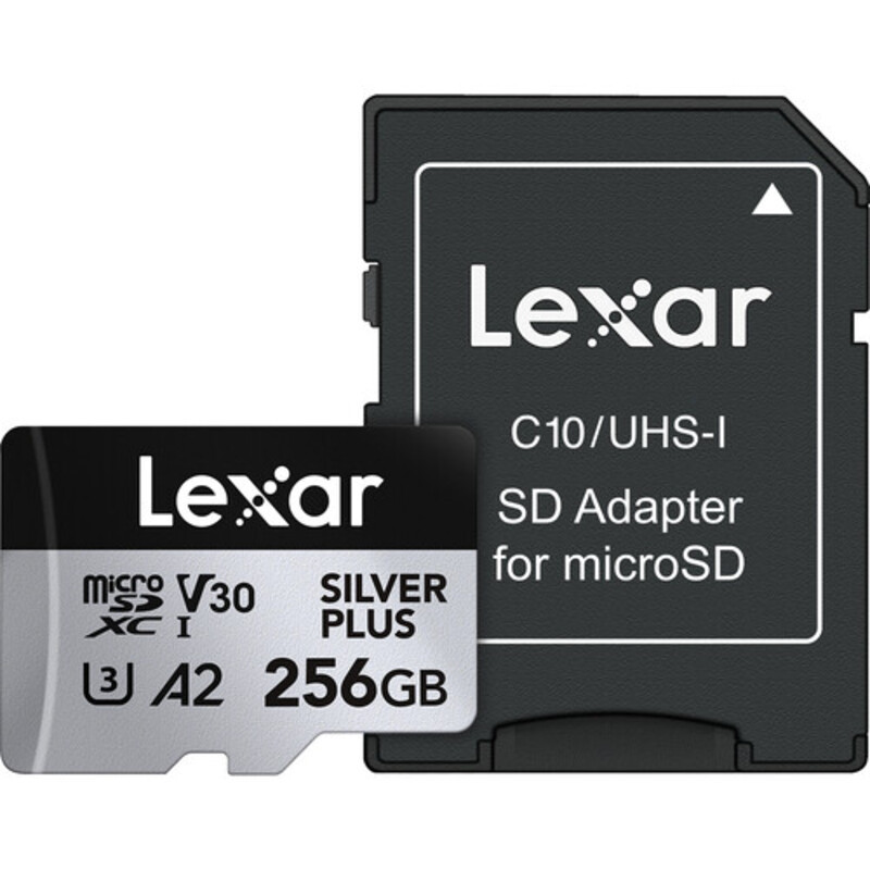 CARTÃO MEMÓRIA LEXAR MICRO SD XC 256GB 205MB/S UHS-I V30 SILVER PLUS LMSSIPL256G-BNANU