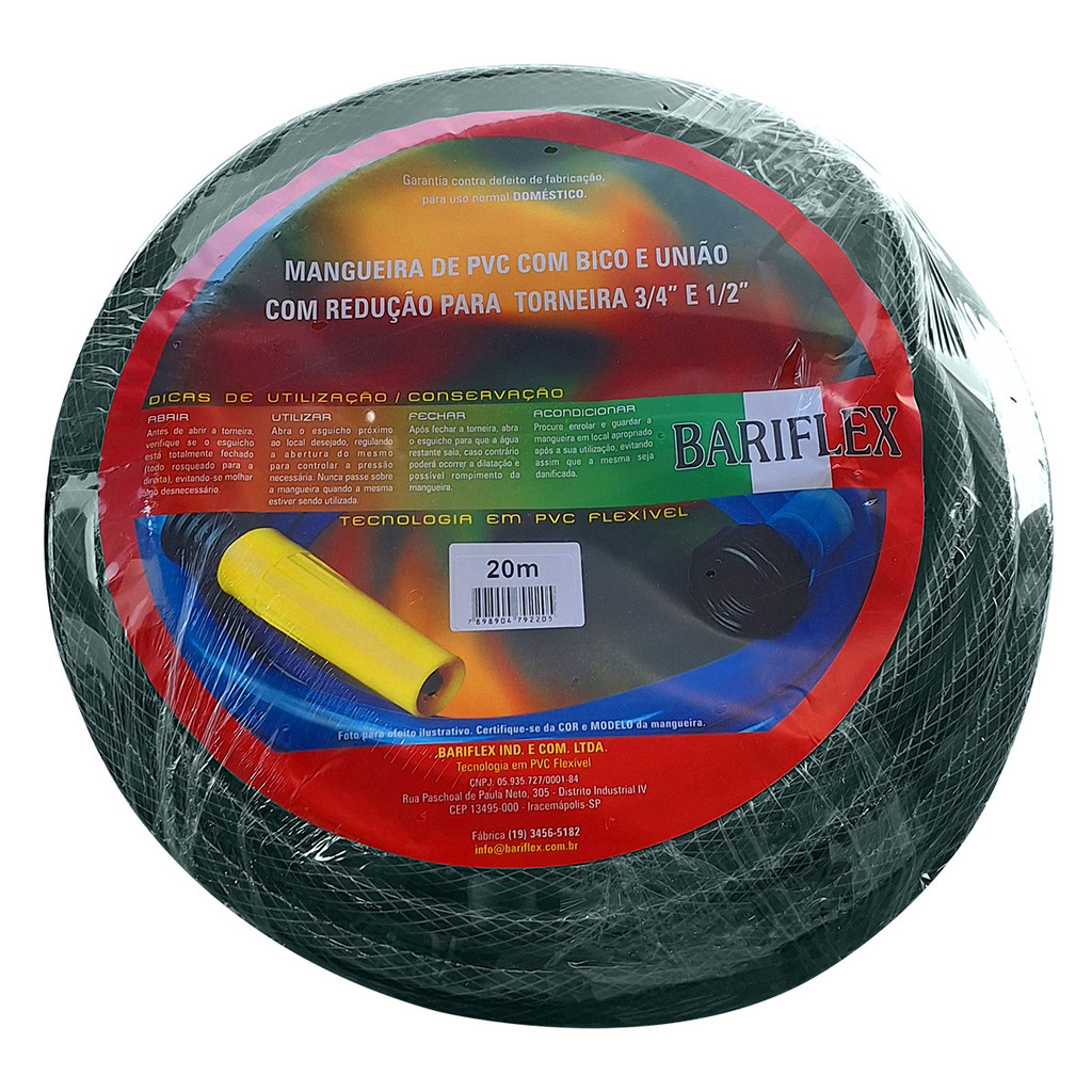 Mangueira com Esguicho 20 Metros Verde Baritec Vip Bariflex em Oferta na Shopee