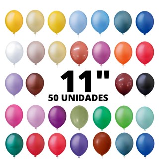 Pacote com 50 Balões Bexiga Látex 11 Polegadas em Oferta na Shopee