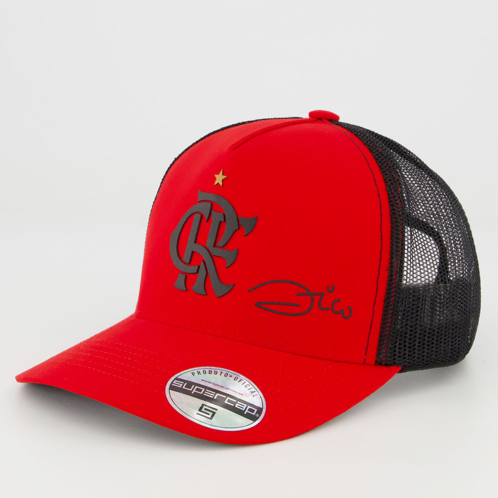 Boné Flamengo Zico Escudo Preto e Vermelho em Oferta na Shopee