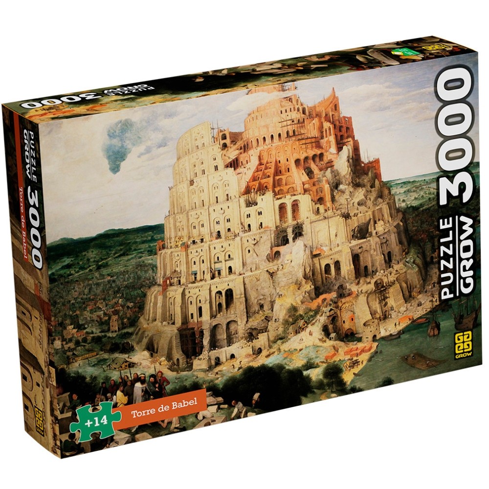 QUEBRA CABEÇA TORRE DE BABEL 3000 PEÇAS GROW PUZZLE JOGO PIETER BRUEHEL PAISAGEM TOCAR CÉU PINTOR em Oferta na Shopee