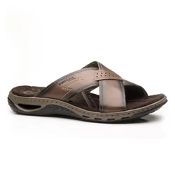Chinelo Pegada Masculino Couro Conforto Trançado