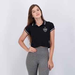Cropped Atlético Mineiro Basic Feminino Preto em Oferta na Shopee