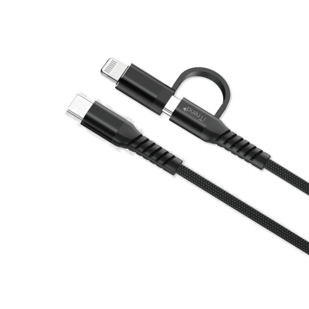 Cabo iTrend USB-C para USB-C com Adaptador Lightning Preto iT-CBC2-1