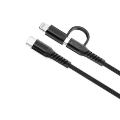 Cabo iTrend USB-C para USB-C com Adaptador Lightning Preto iT-CBC2-1