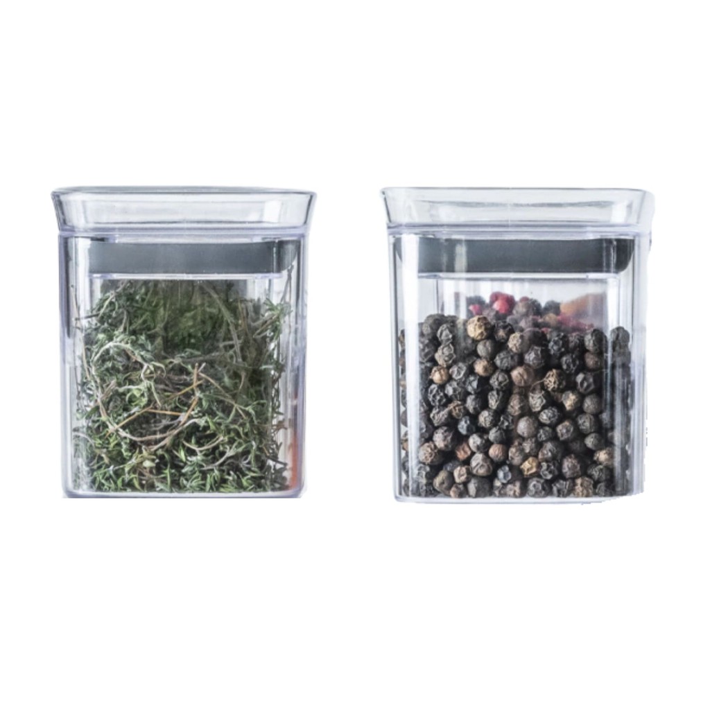Kit 2 Pote C/ Tampa Hermética Acrílico 150ml Tempero Condimento Armazenamento Organizador