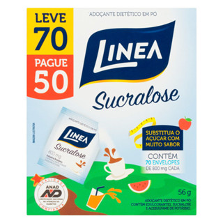 Adoçante Linea Sucralose Pó 56g Leve 70 Pague 50 Unidades em Oferta na Shopee