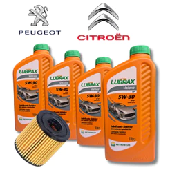KIT TROCA DE ÓLEO 5W30 LUBRAX + FILTRO (pegeout 208 actvie 2023)