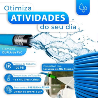Mangueira De Jardim Agua Reforçada lisa Flexível Conector e Engate e Bico 50 40 45 30 35 25 20 15 10 7 5 Metros em Oferta na Shopee
