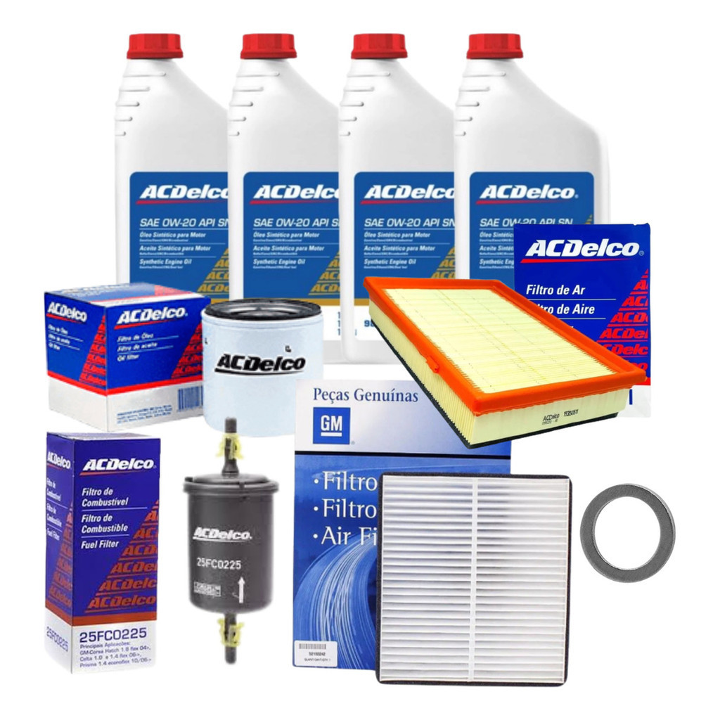 Kit Troca De Óleo 0w20 Sintético Original Acdelco Gm Onix 2017 a 2019 em Oferta na Shopee