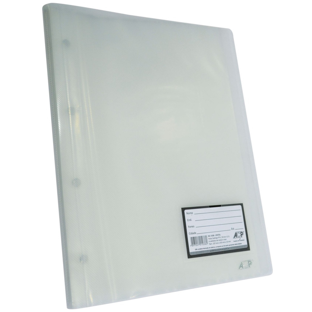 Pasta Catálogo com 10 Envelopes Cristal Acp, Leve, Versátil e Ideal para Organização de Documentos