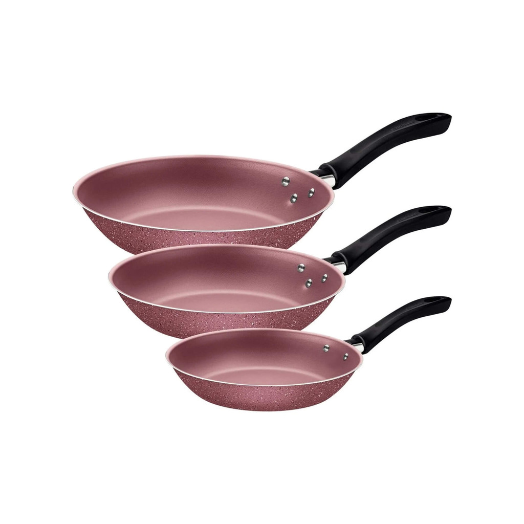 Jogo de Frigideiras Linz Antiaderente Starflon Max Rosa 03 Peças Tramontina - 20297409 em Oferta na Shopee