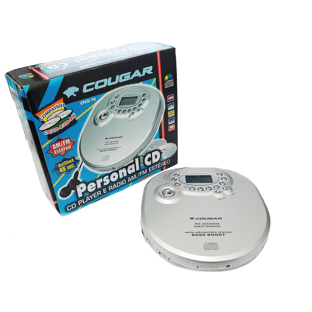 APARELHO DISCMAN PLAYER RADIO AM/FM COUGAR CPCD-70 - NOVO