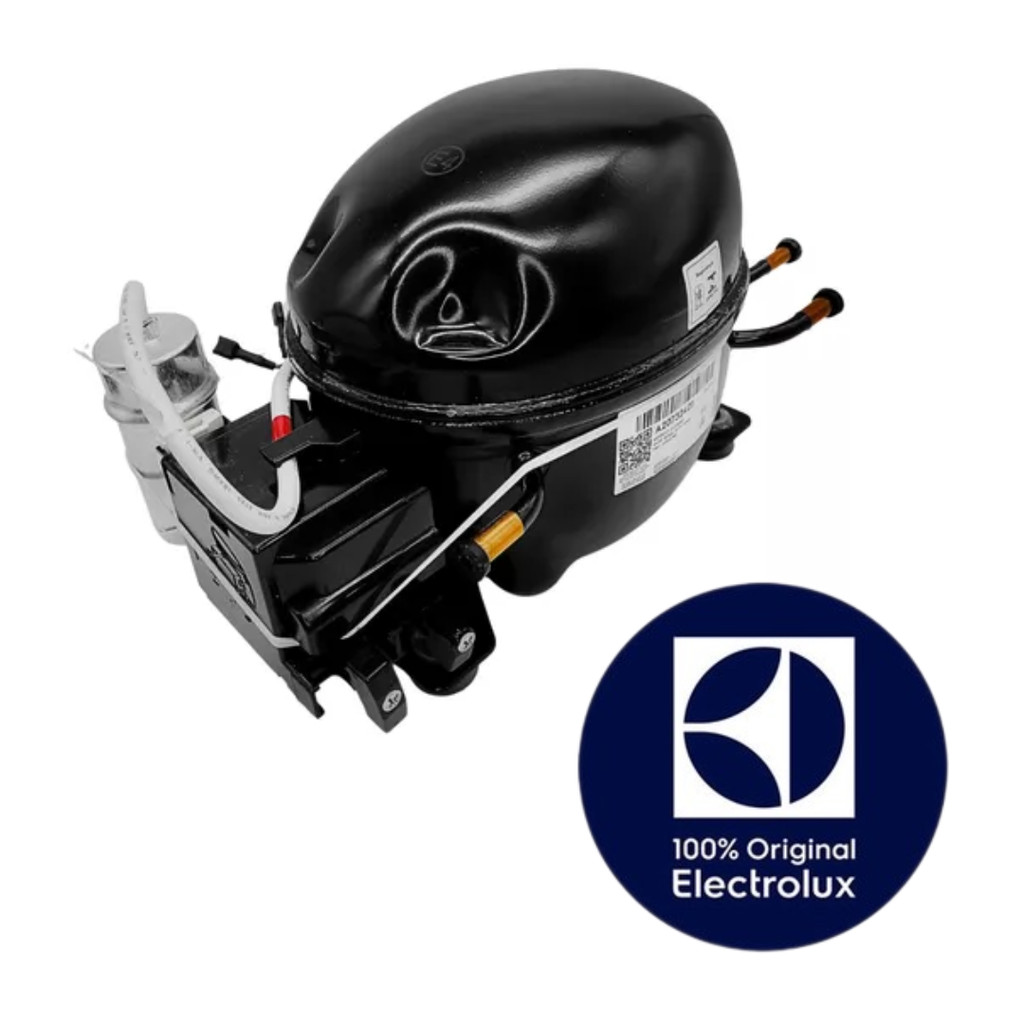 COMPRESSOR ECLA002 1/4+ R134A PARA REFRIGERADOR ELECTROLUX ORIGINAL -DC45 - DC46 - 127V (DEMAIS MODELOS NA DESCRIÇÃO)