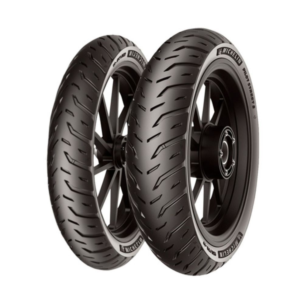 Par Pneu Moto Michelin PILOT STREET 2 80/90-17 + 110/80-14 Biz Pop Balão
