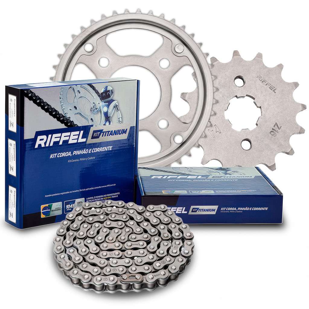 Kit Relação Transmissão Riffel Start Cg 150 Fan 150 Titan 150 Titanium - Riffel 71827 em Oferta na Shopee