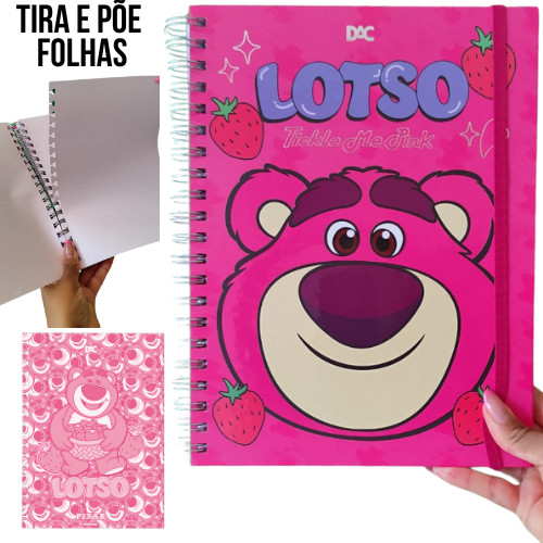 Caderno Universitário Smart Lotso DAC Caderno Inteligente Caderno Smart Caderno Rosa Tira e Põe Folhas
