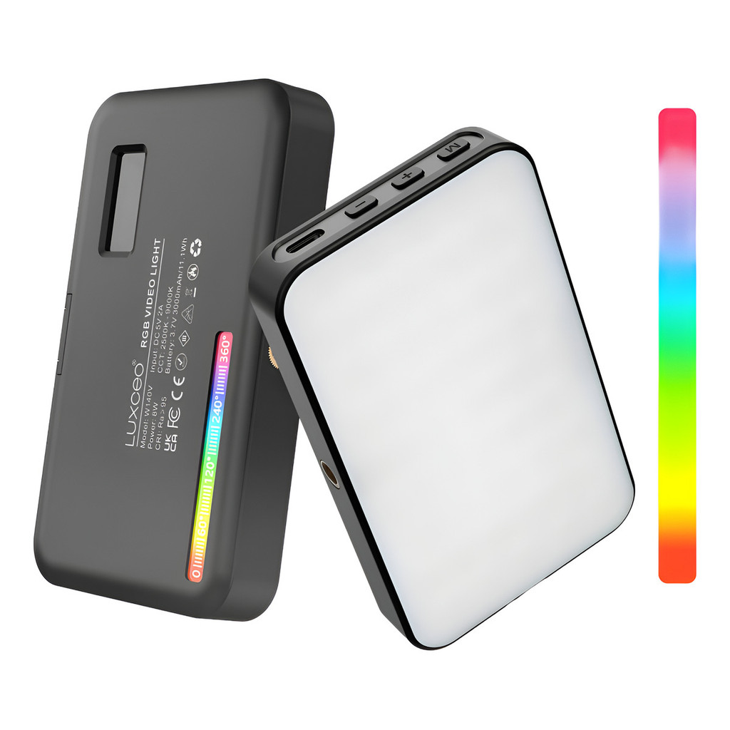 Luz Fotografia Preenchimento Led Rgb 2500k-9000k Luxceo Portátil Profissional Recarregável W140v