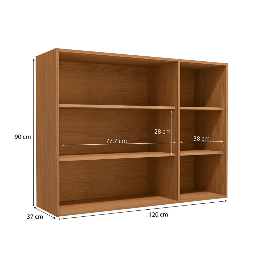 Detalhes do Armário Aéreo Cozinha 120 Cm Mônica 3 Portas Canela - Kappesberg