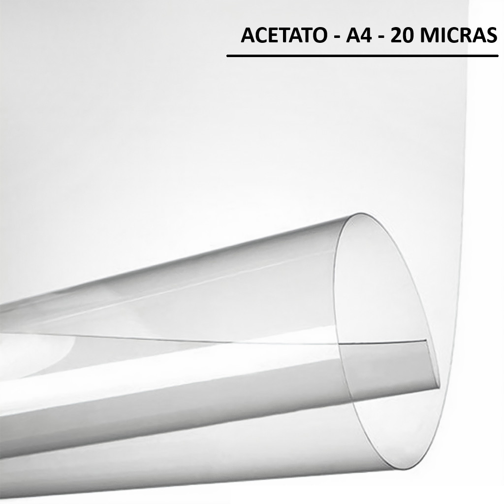 Acetato A4 Transparente 20 Micras - 10 FOLHAS