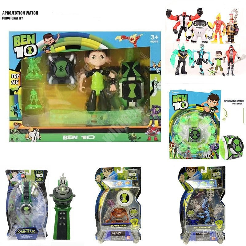Relógio Ben Tennyson Omnitrix 10 Heatblast Way Grande Benwolf Ditto Modelo Projetor De Boneca Estrela Externa Taf