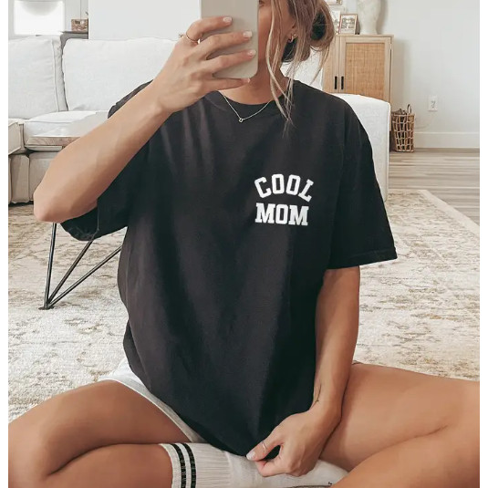 [Camiseta Premium em Algodão Puro]SISI Camiseta T-Shirt Estilosa Cool Mãe Legal Algodão Confortável Maternidade Grande
