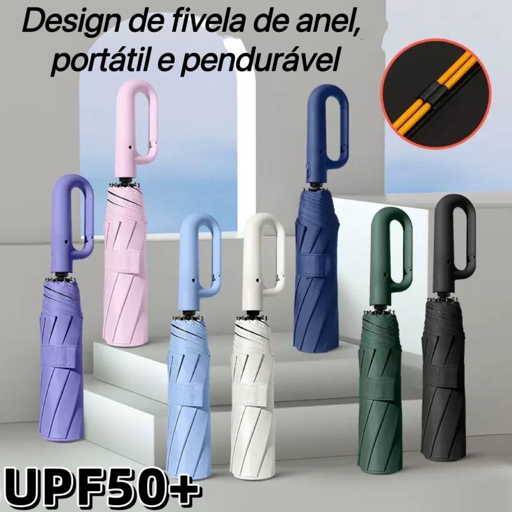 Guarda Chuva Automático Abre E Fecha Reforçado Contra Vento Proteção Solar Blackout em Oferta na Shopee