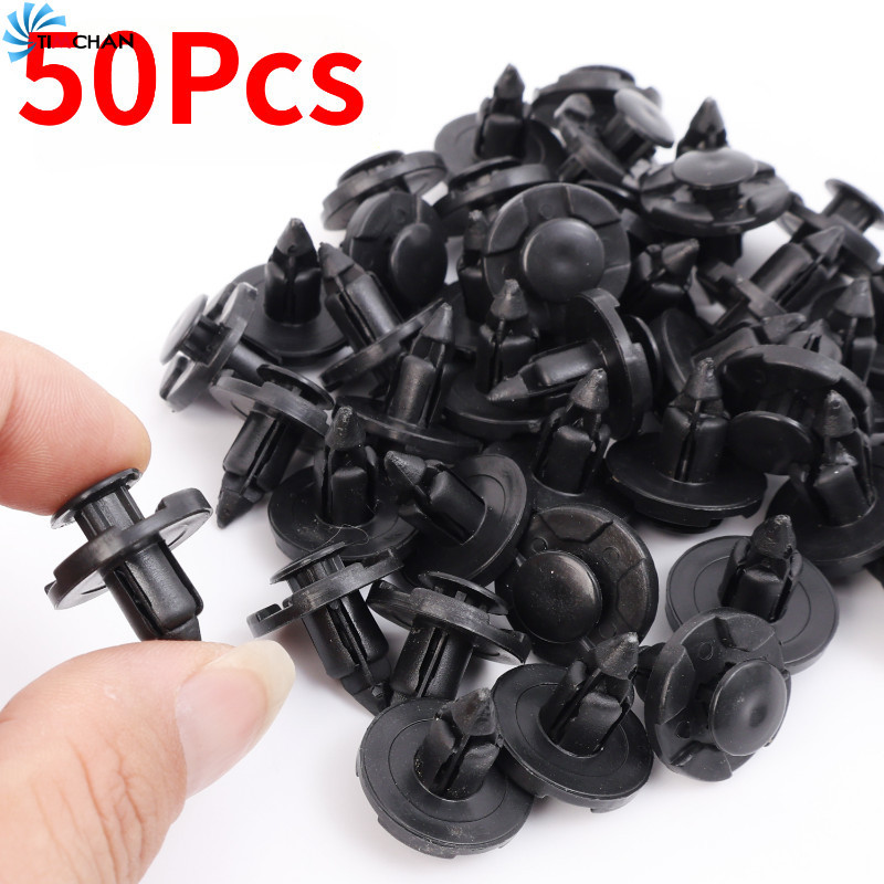 Fender 50 Peças 8mm Encaixe De Forro De Guarda-Lamas Automotivo-Braçadeira Fixa De Rebites Pretos-Clipes De Fixadores Au