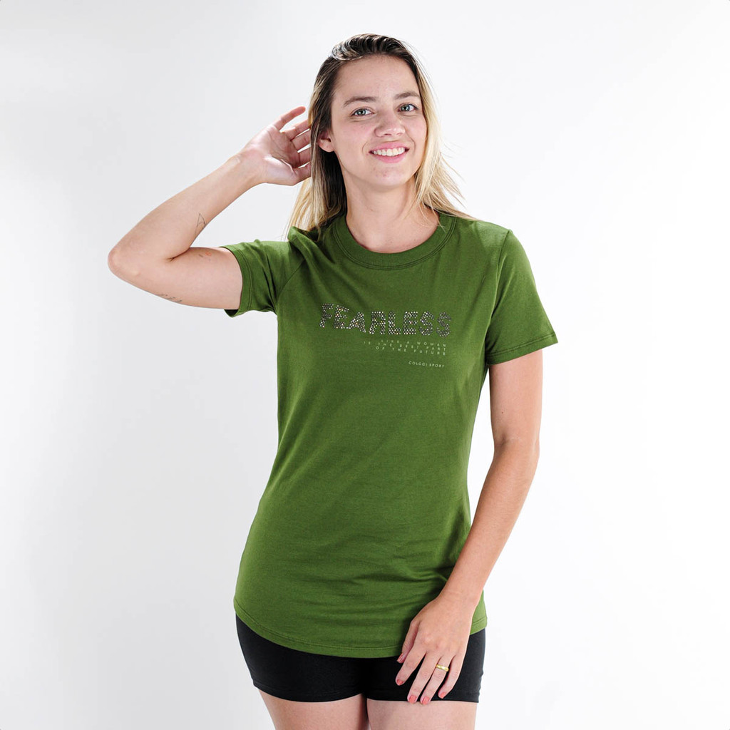 Camiseta Colcci Fearless 00656 Verde - Feminino