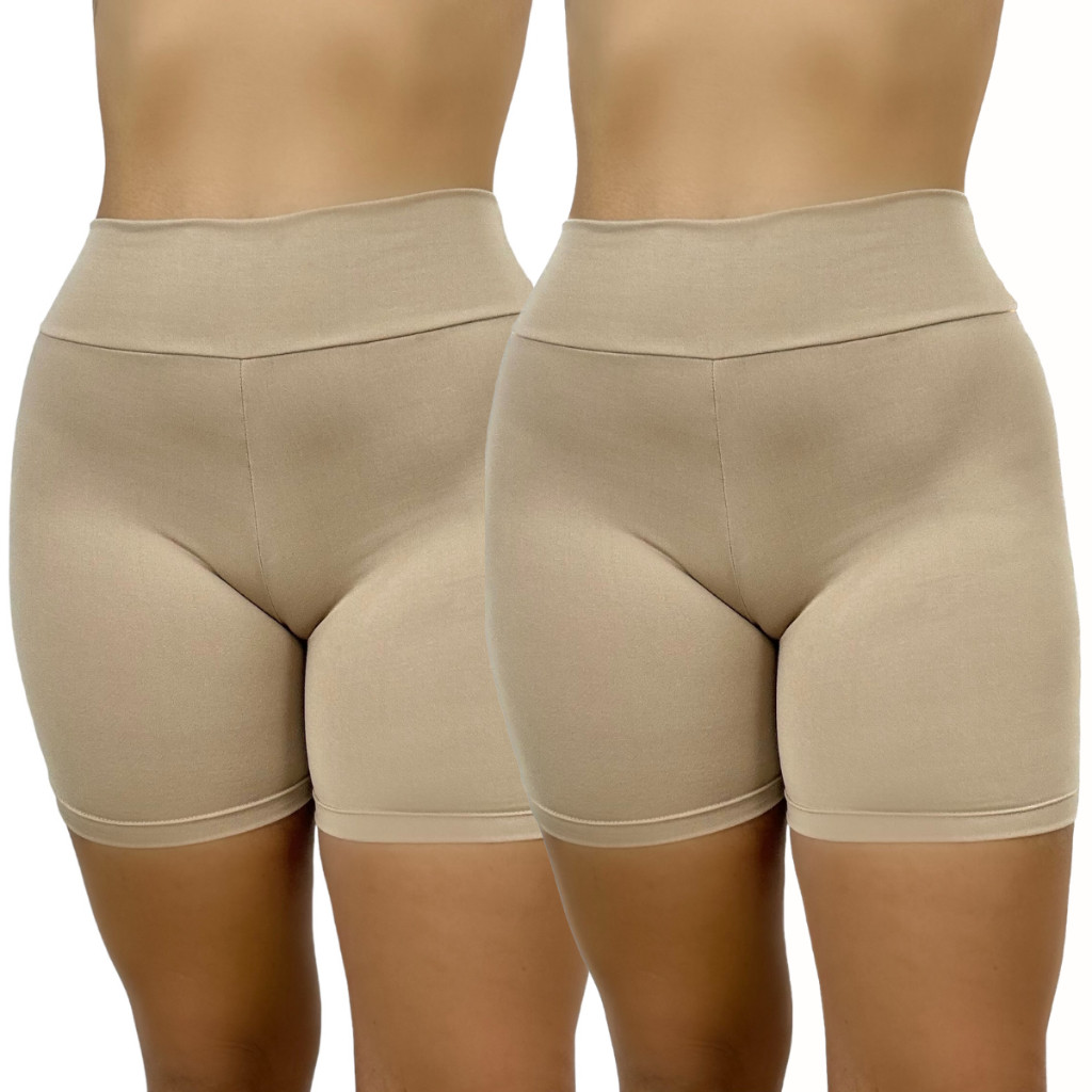 KIT 2 Short Anágua Com Cós Segunda Pele Comprido Feminino em Oferta na Shopee