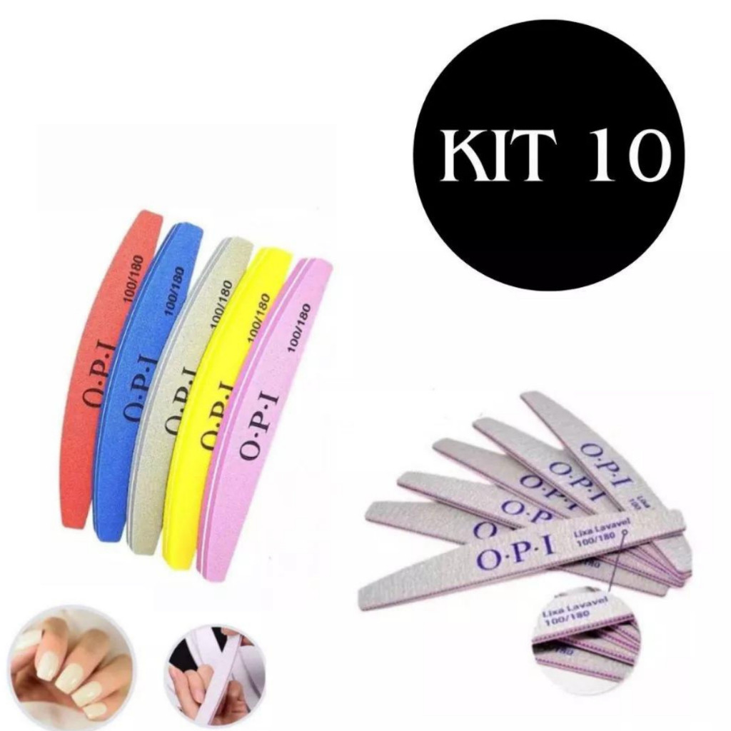 Kit 5 Lixas Buffer + 5 Lixas Banana 100/180 Nails Best 10 LIXAS