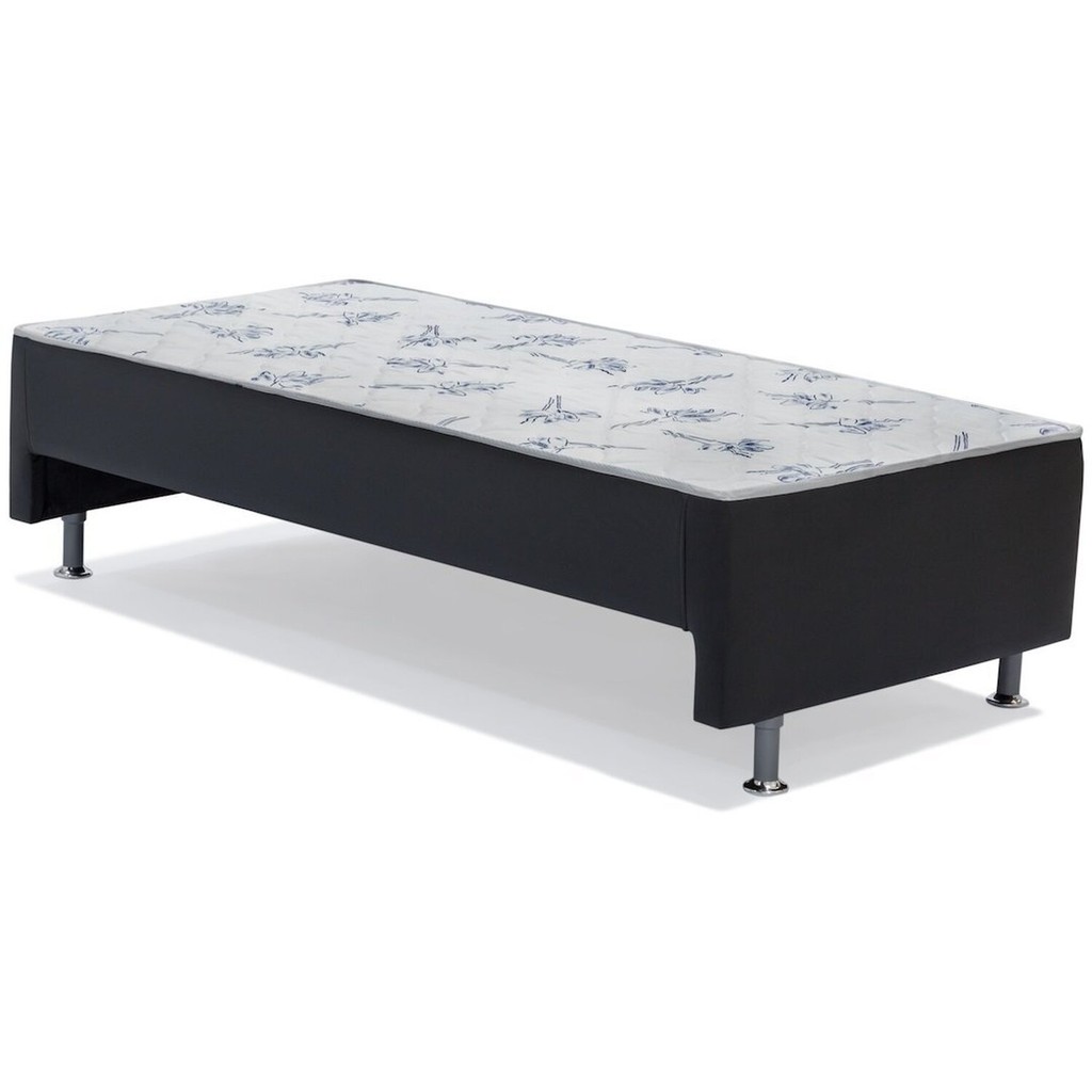 Cama Box Conjugada Solteiro Vazado Cori Ortobom Preto