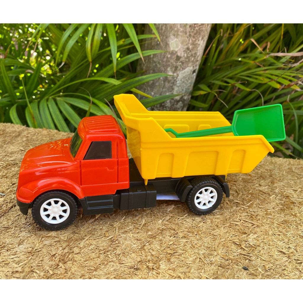 Caminhão basculante caçamba poá miniatura areia carga brinquedo plastico educativo escola doação 1un