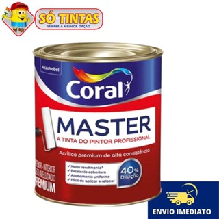 Tinta Acrílica Master Premium Lavável Profissional Secagem Rápida Branco Fosco 900ml – Coral em Oferta na Shopee